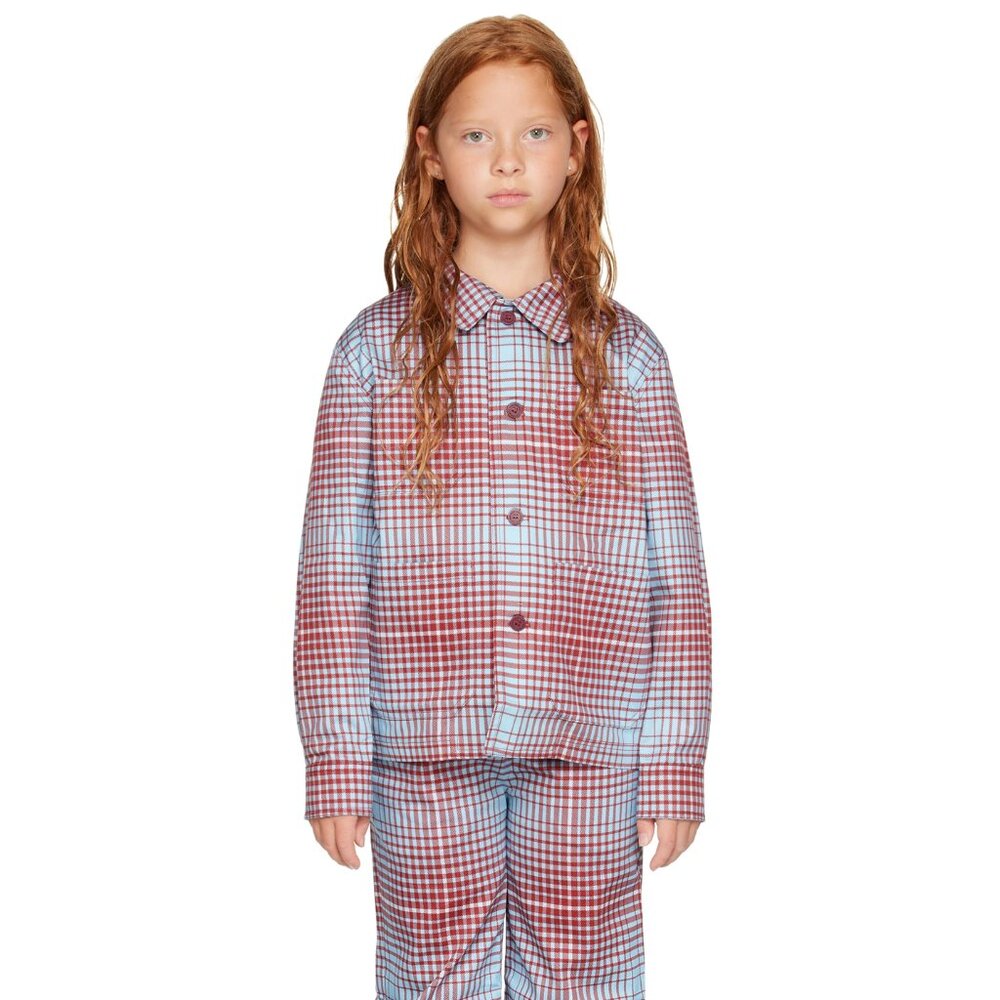 NWT CHARLES JEFFREY LOVERBOY BLURRY TARTAN WORKWEAR JACKET, SIZE: 7/8 - Picture 1 of 4